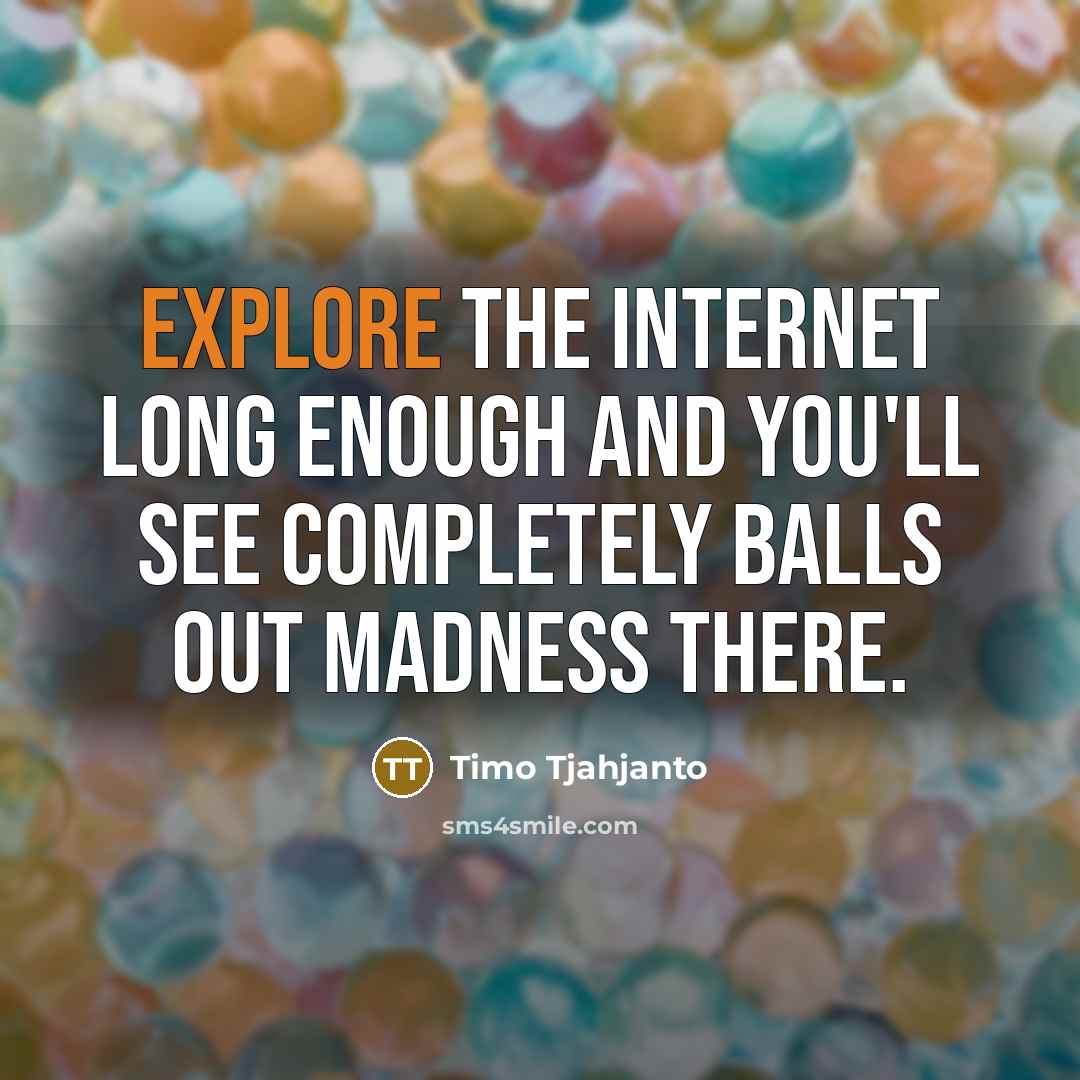 “Explore the internet long enough and you'll see completely balls out madness there.” quote by Timo Tjahjanto
