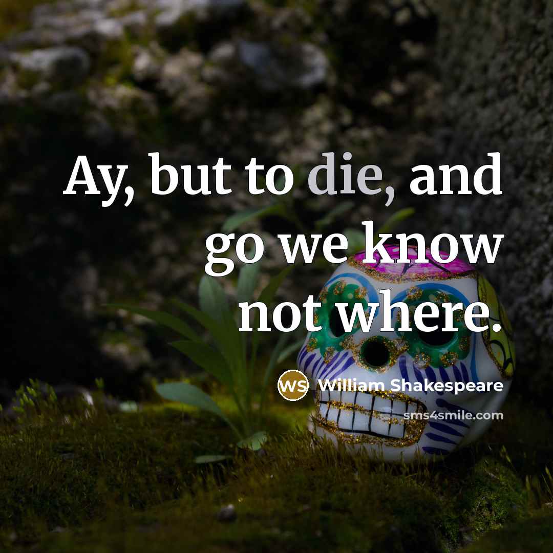 “Ay, but to die, and go we know not where.” quote by William Shakespeare