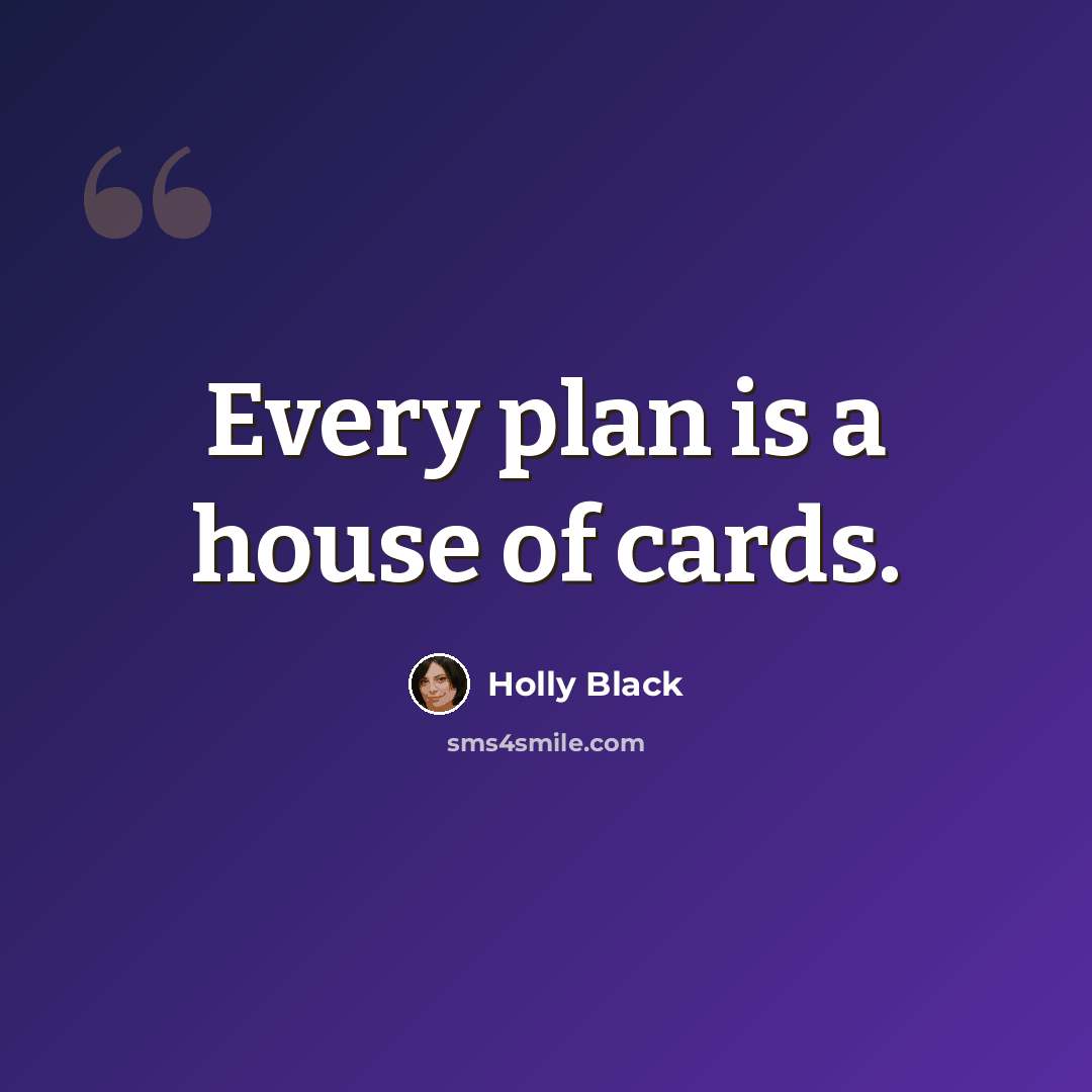 “Every plan is a house of cards.” quote by Holly Black