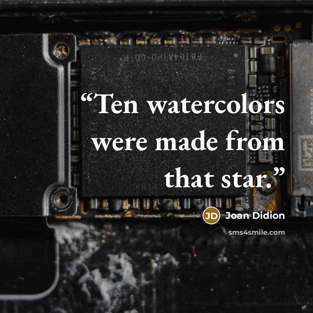 “Ten watercolors were made from that star.” quote by Joan Didion