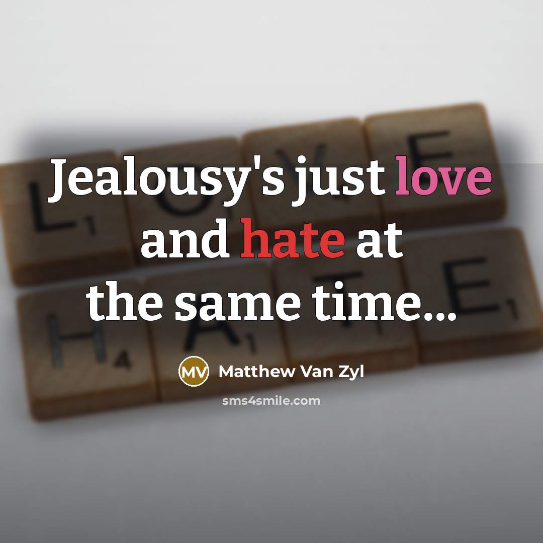 “Jealousy's just love and hate at the same time...” quote by Matthew Van Zyl