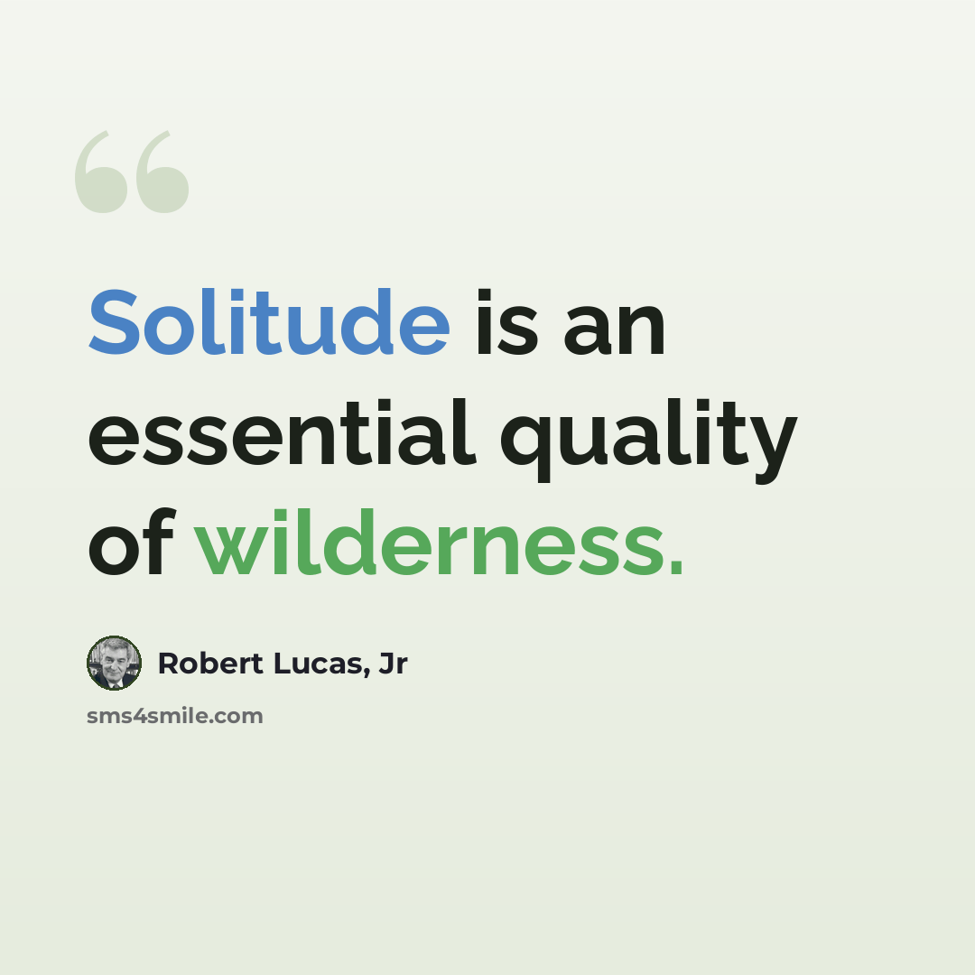 “Solitude is an essential quality of wilderness.” quote by Robert Lucas, Jr