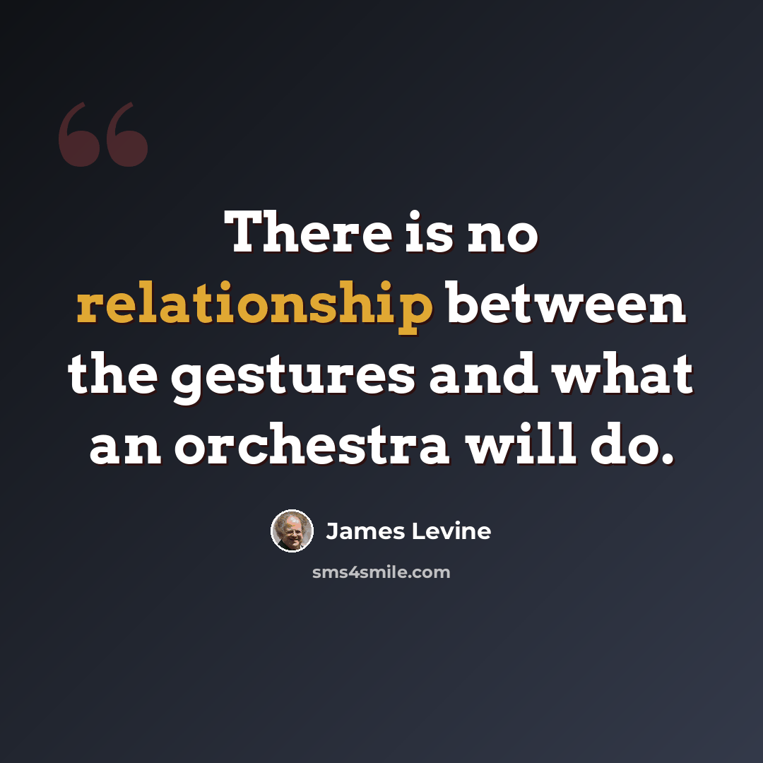 “There is no relationship between the gestures and what an orchestra will do.” quote by James Levine