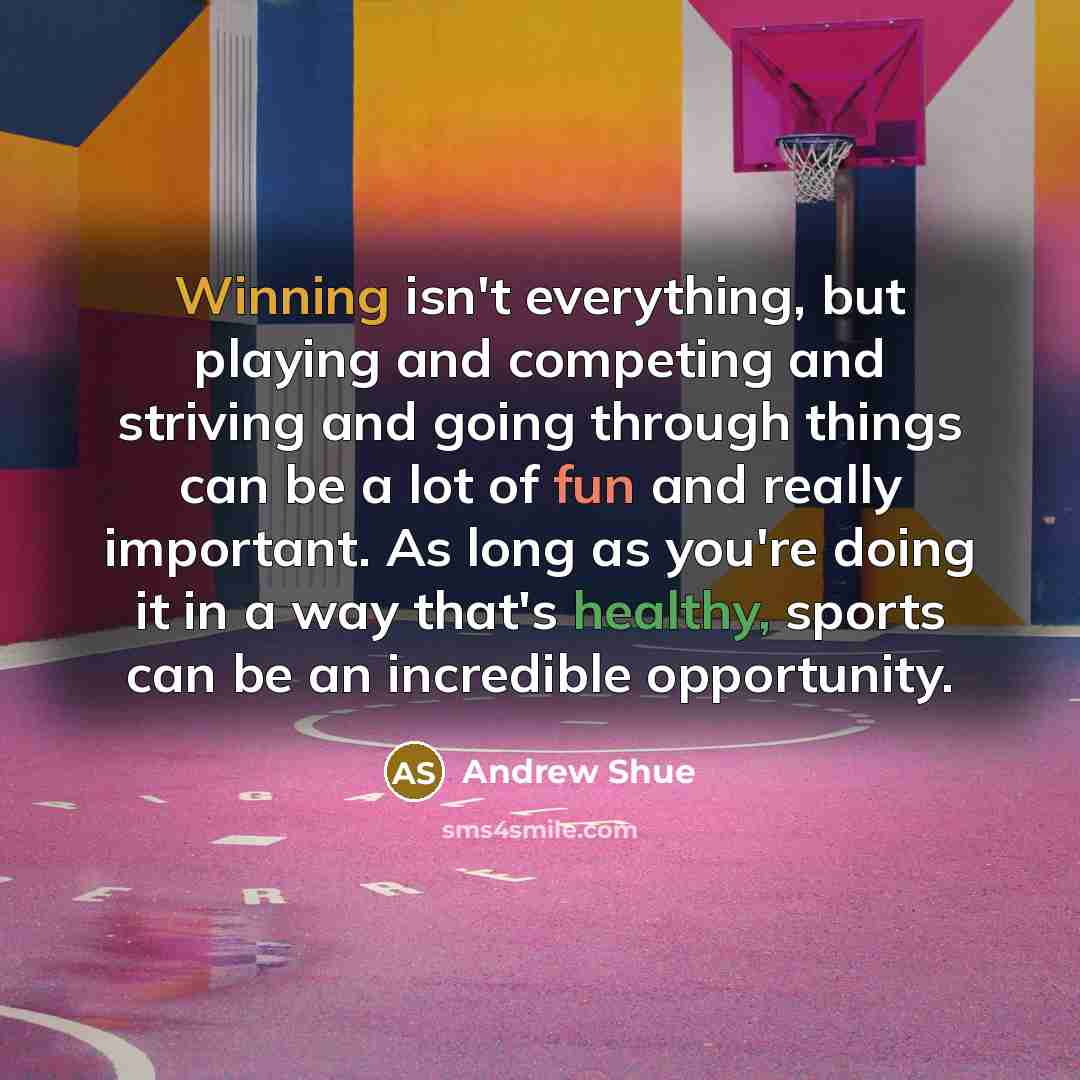 “Winning isn't everything, but playing and competing and striving and going through things can be a lot of fun and really important. As long as you're doing it in a way that's healthy, sports can be an incredible opportunity.” quote by Andrew Shue