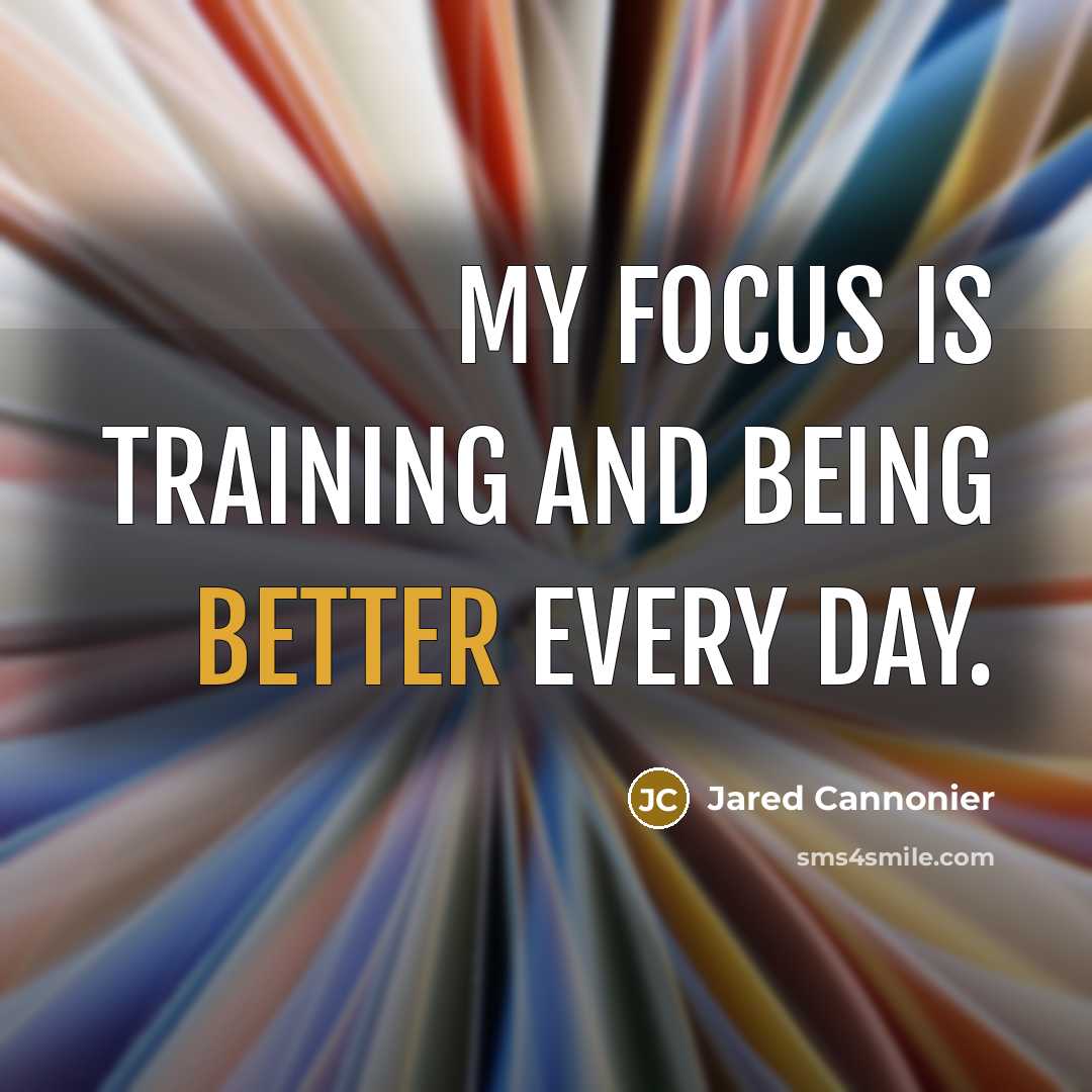 “My focus is training and being better every day.” quote by Jared Cannonier