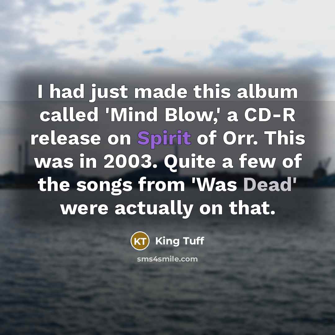 “I had just made this album called 'Mind Blow,' a CD-R release on Spirit of Orr. This was in 2003. Quite a few of the songs from 'Was Dead' were actually on that.” quote by King Tuff