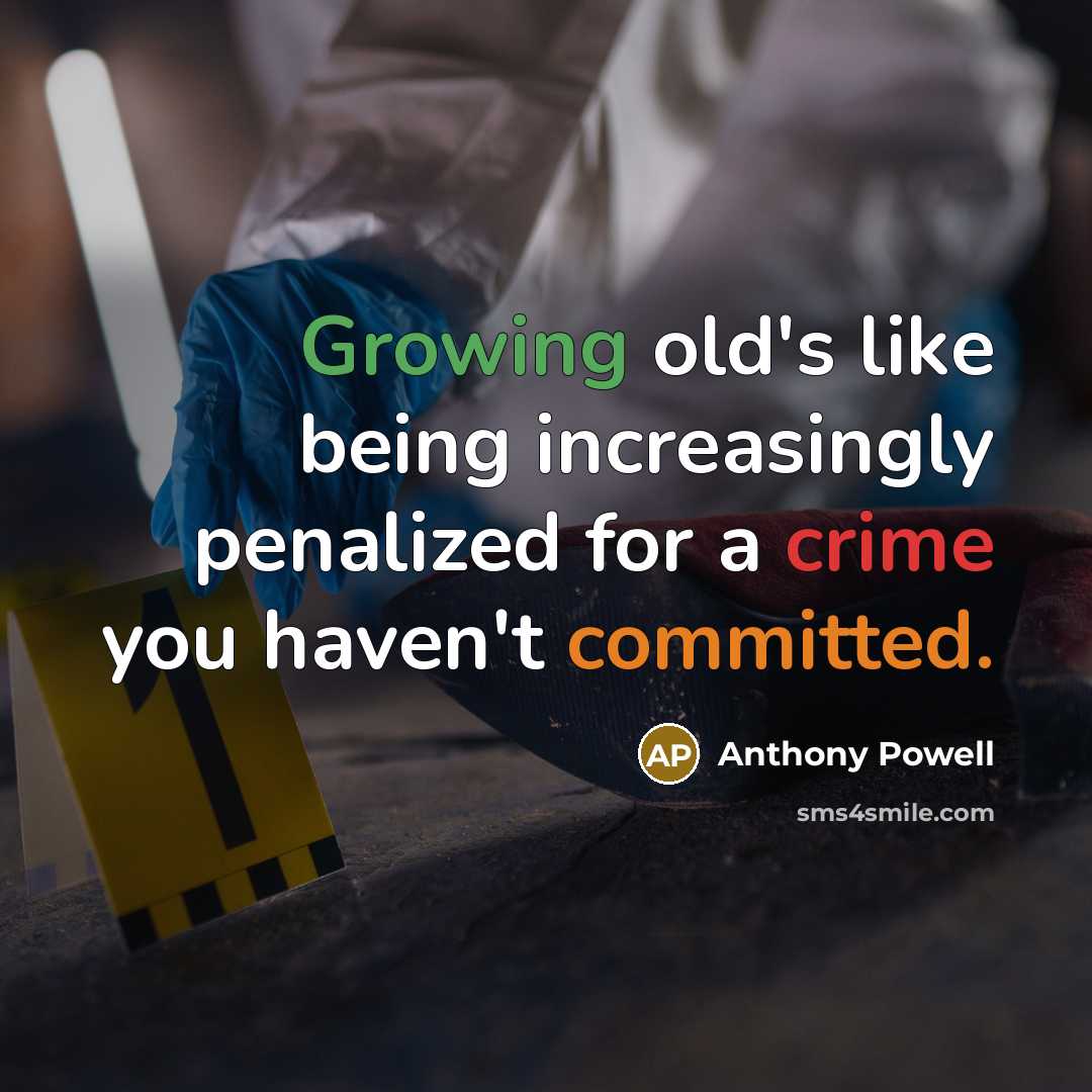 “Growing old's like being increasingly penalized for a crime you haven't committed.” quote by Anthony Powell
