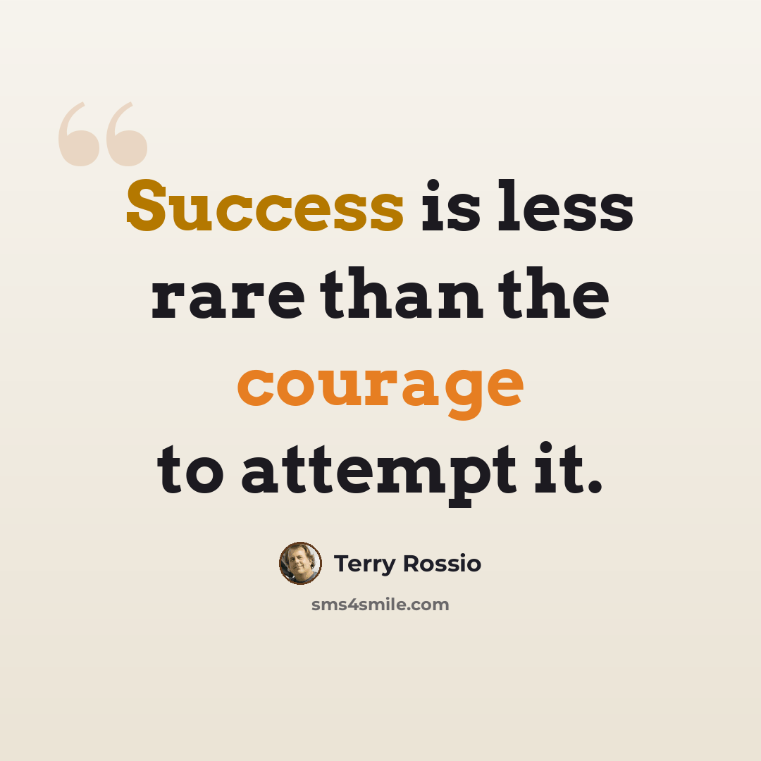 “Success is less rare than the courage to attempt it.” quote by Terry Rossio