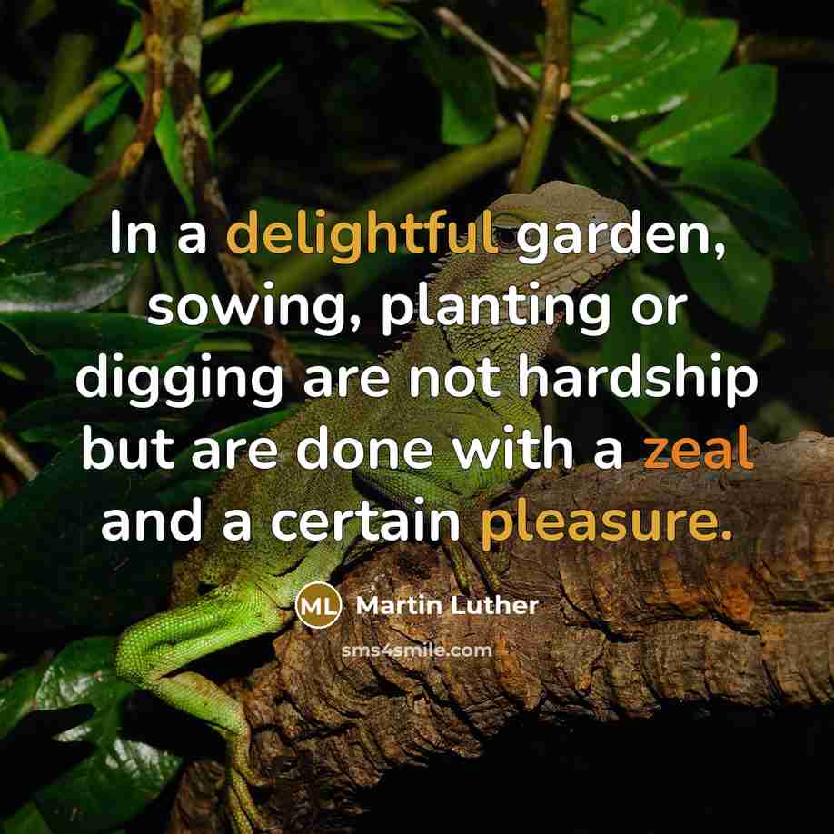 “In a delightful garden, sowing, planting or digging are not hardship but are done with a zeal and a certain pleasure.” quote by Martin Luther