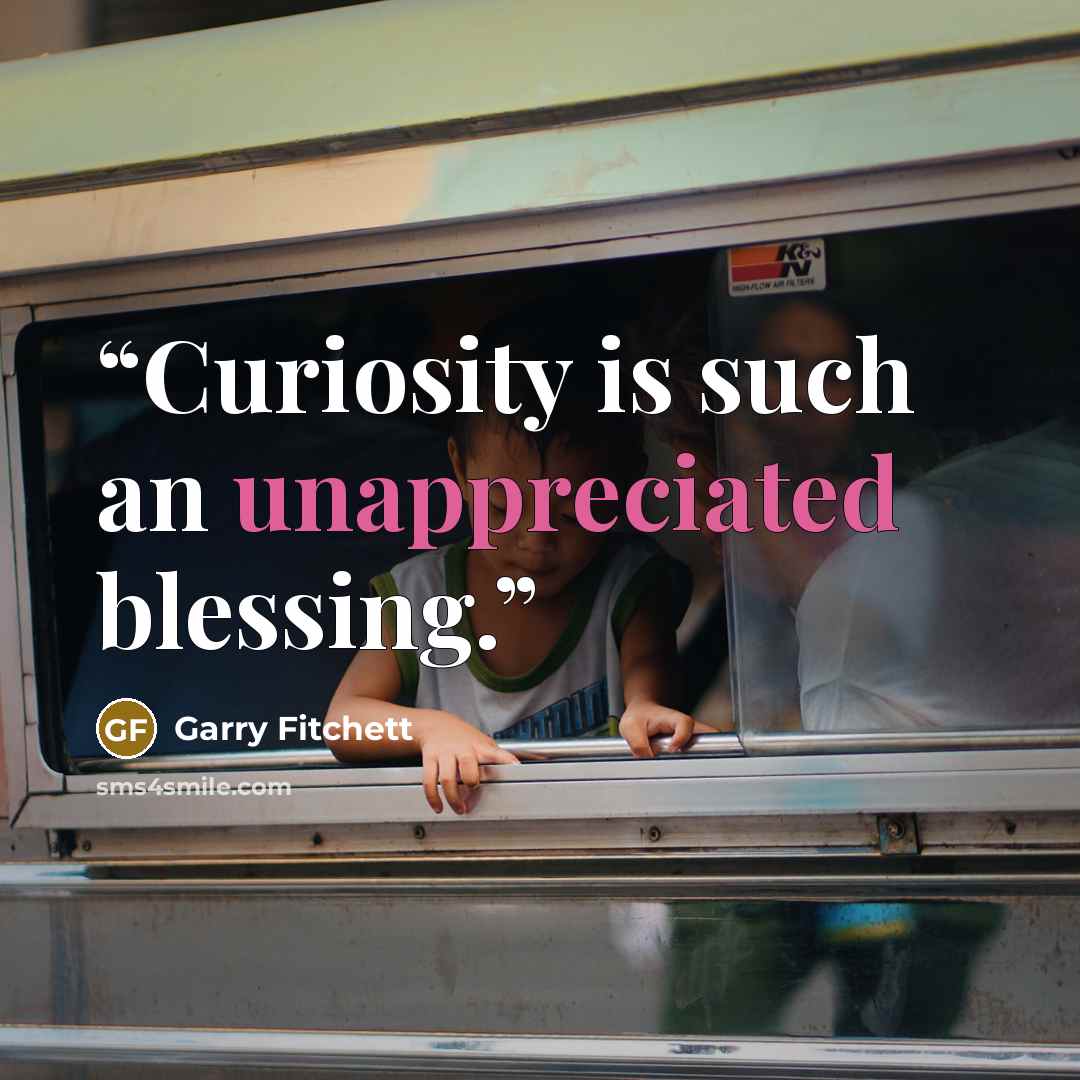 “Curiosity is such an unappreciated blessing.” quote by Garry Fitchett