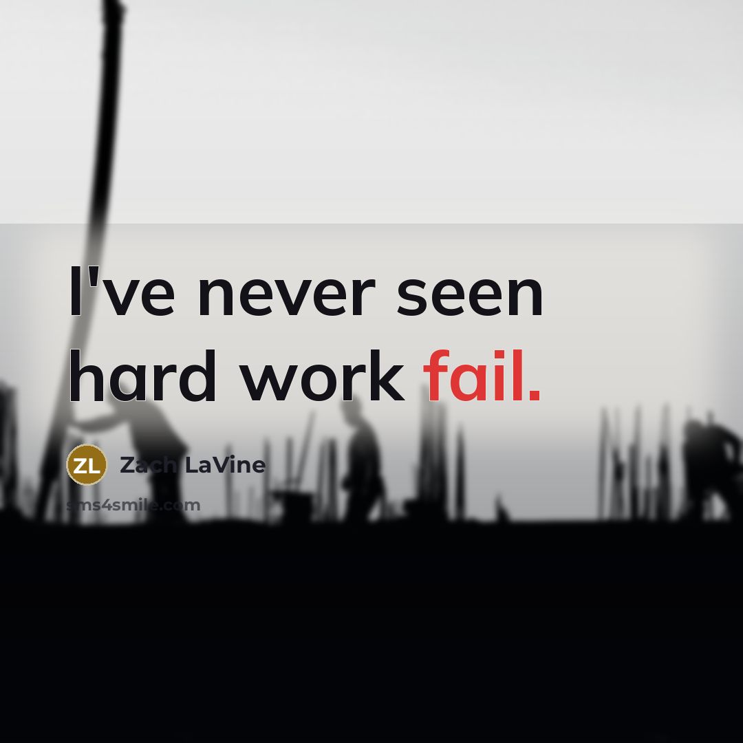 “I've never seen hard work fail.” quote by Zach LaVine