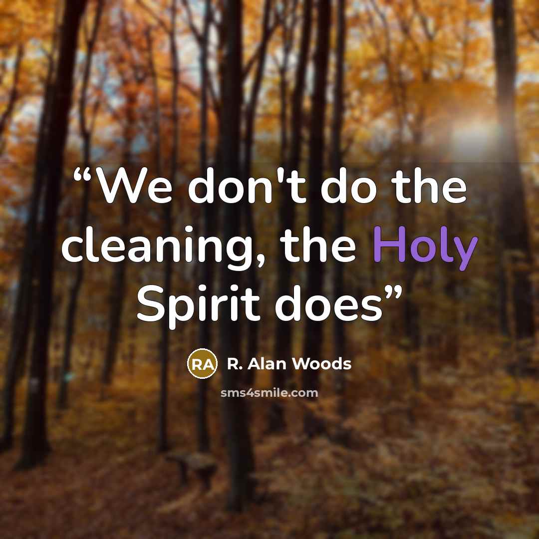 “We don't do the cleaning, the Holy Spirit does” quote by R. Alan Woods