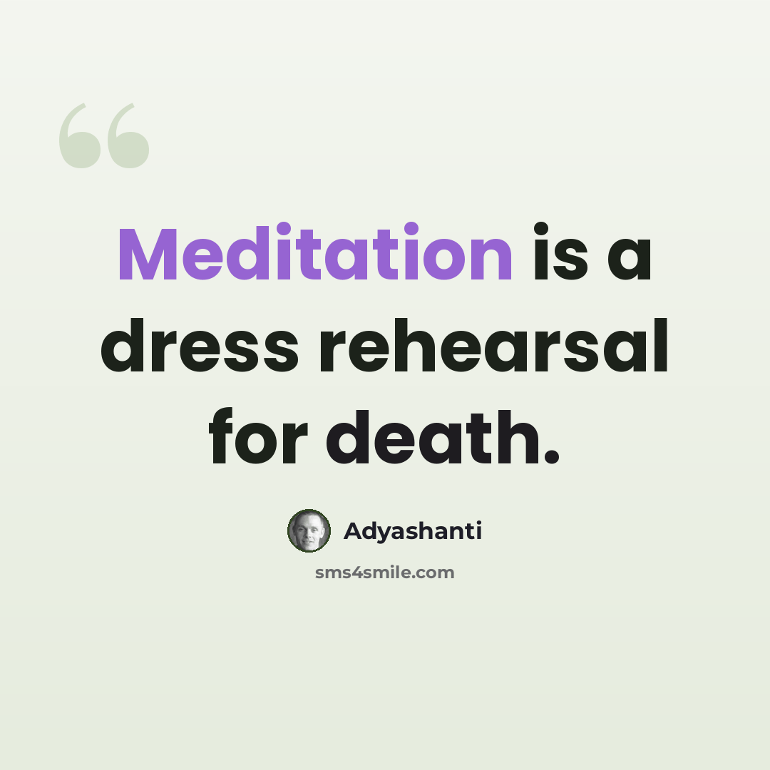 “Meditation is a dress rehearsal for death.” quote by Adyashanti