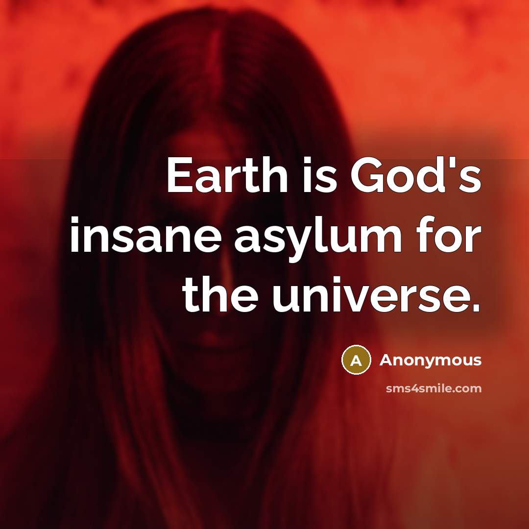 “Earth is God's insane asylum for the universe.” quote by Anonymous