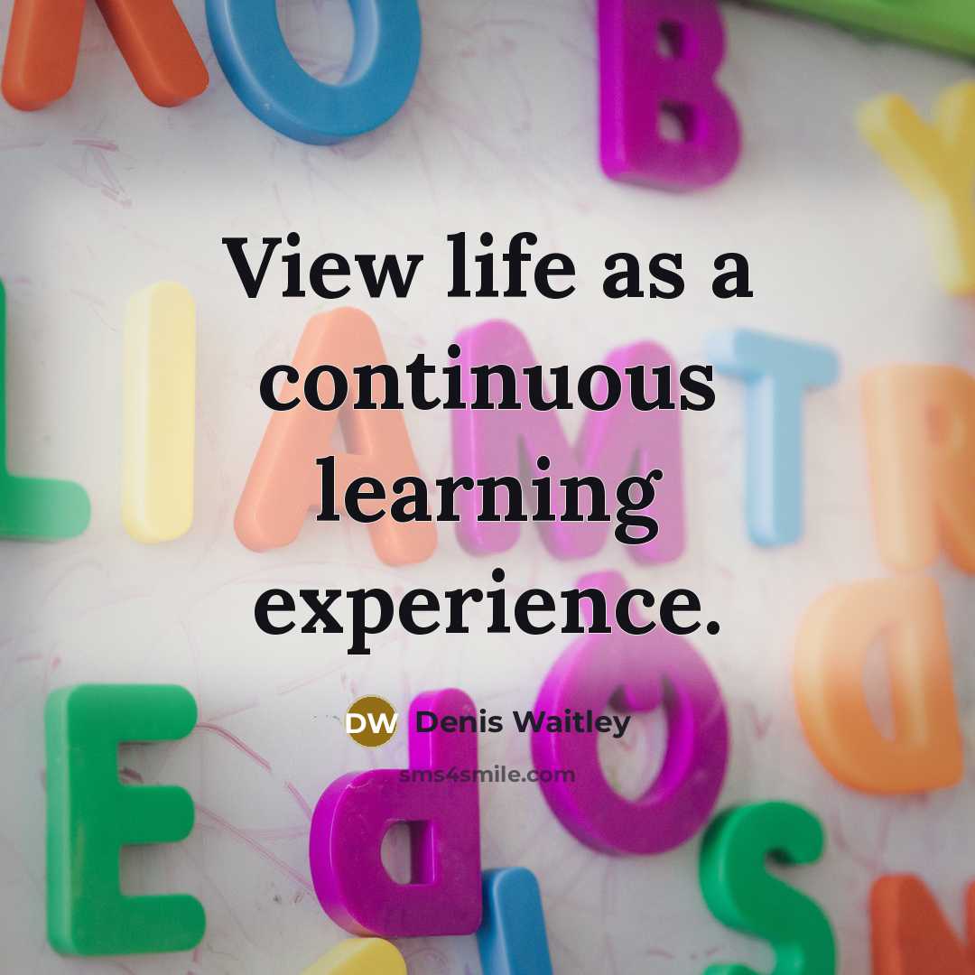 “View life as a continuous learning experience.” quote by Denis Waitley