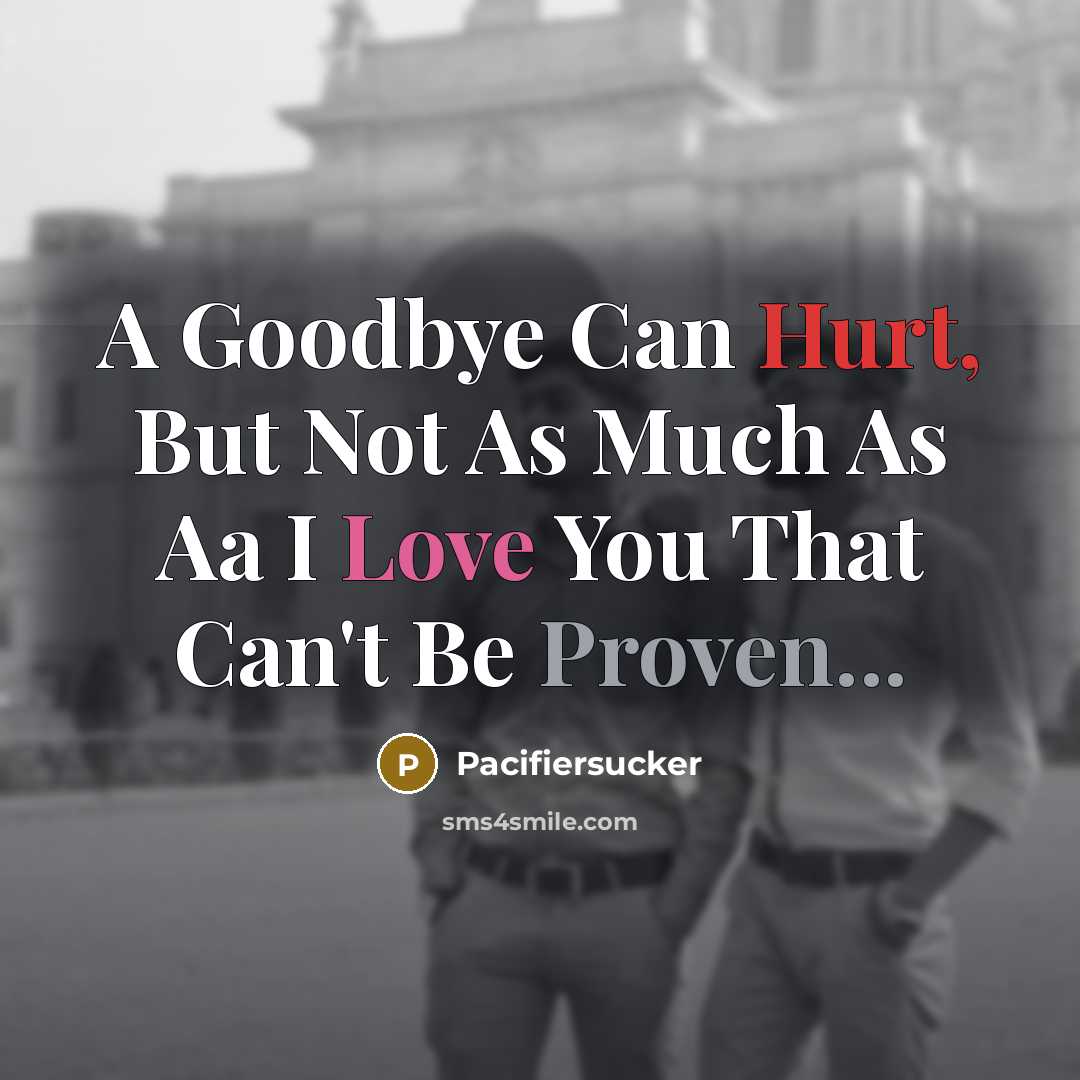 “A Goodbye Can Hurt, But Not As Much As Aa I Love You That Can't Be Proven...” quote by Pacifiersucker