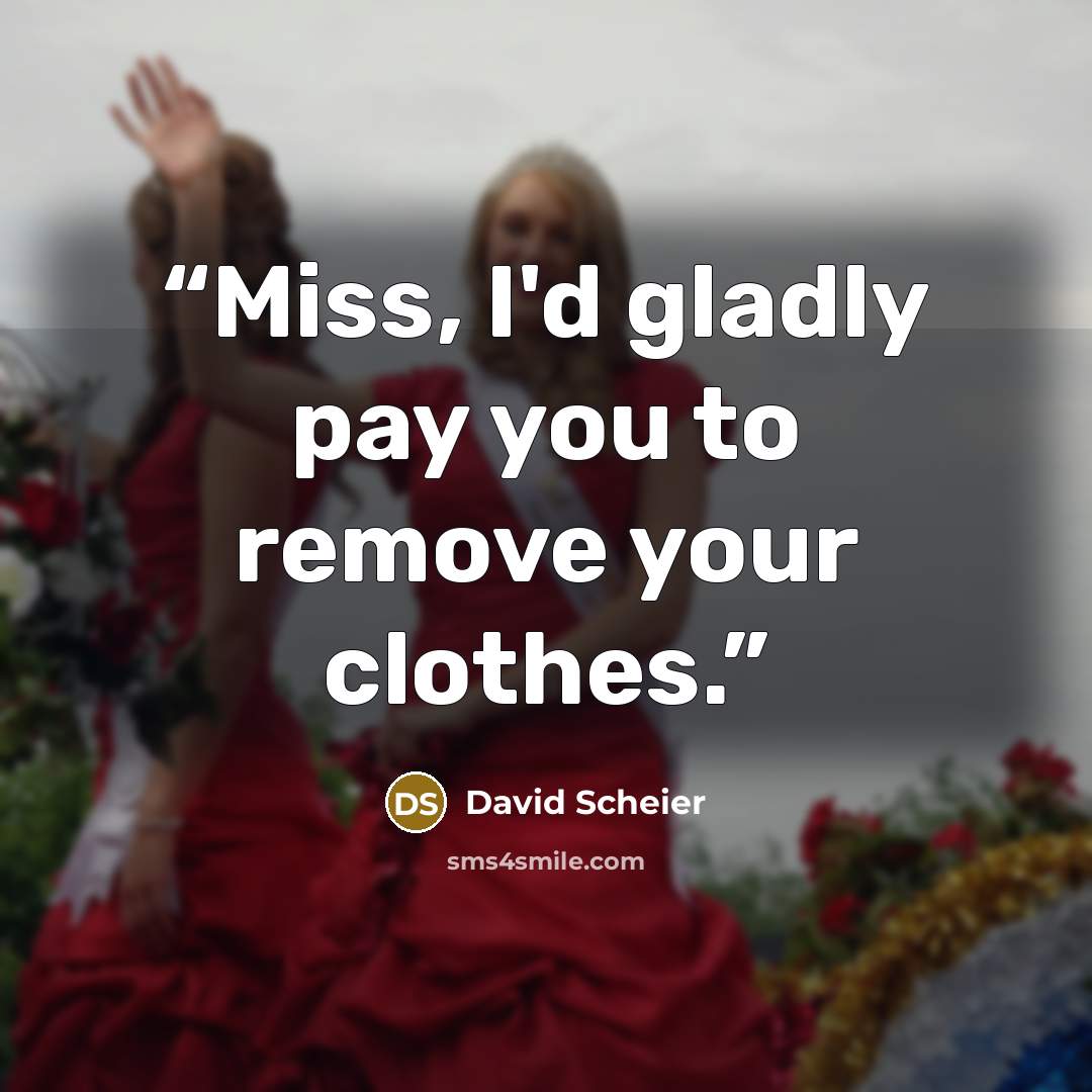 “Miss, I'd gladly pay you to remove your clothes.” quote by David Scheier