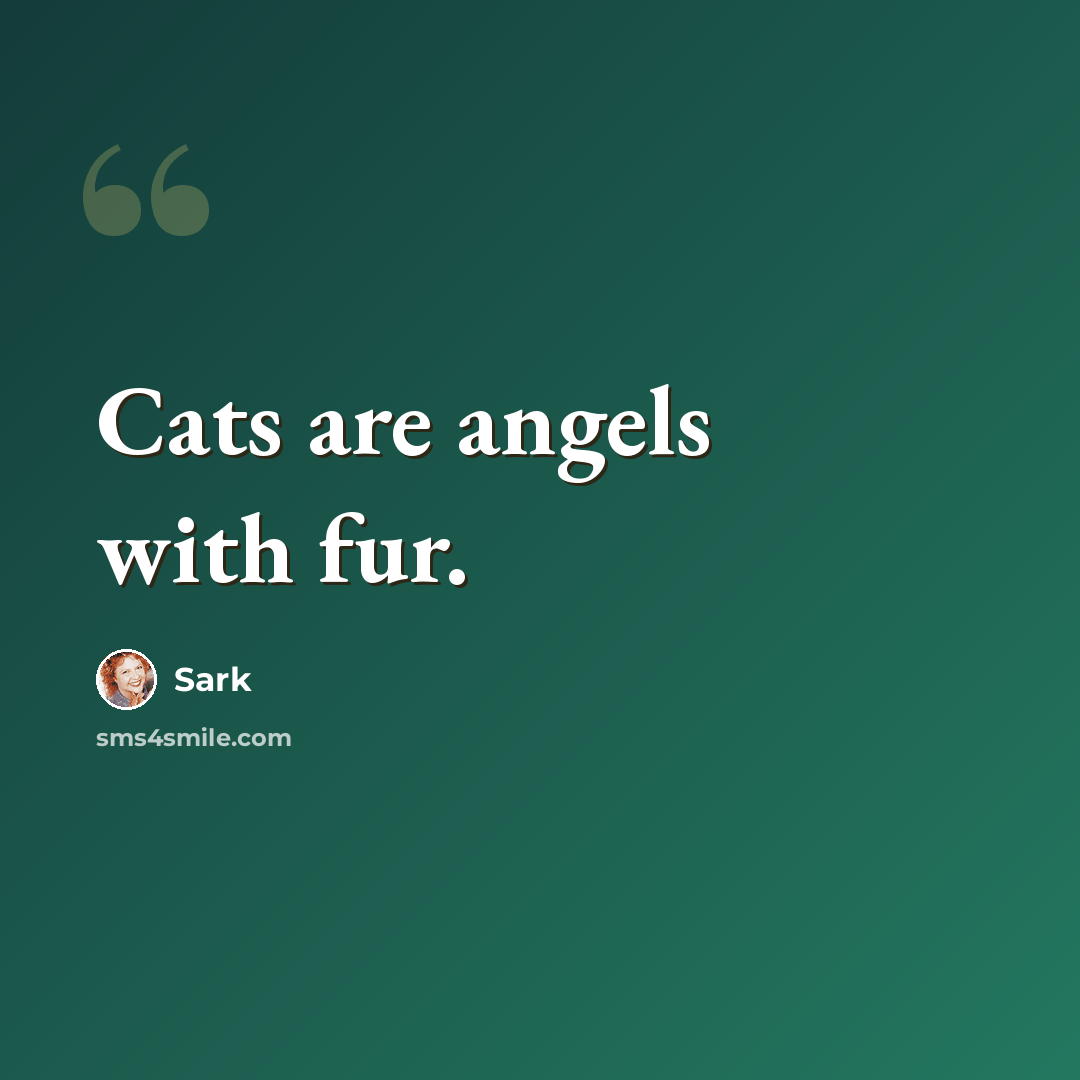 “Cats are angels with fur.” quote by Sark