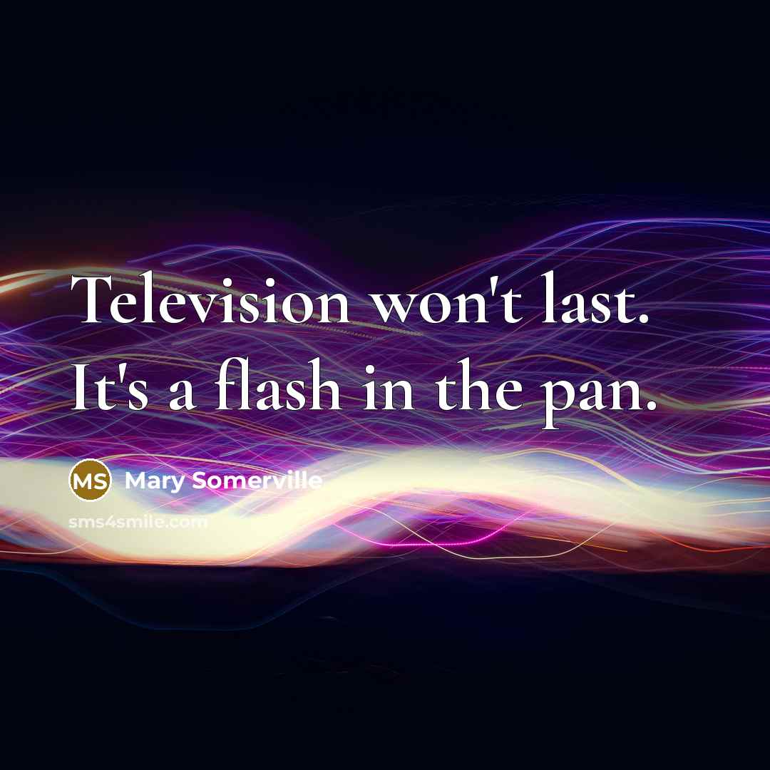 “Television won't last. It's a flash in the pan.” quote by Mary Somerville