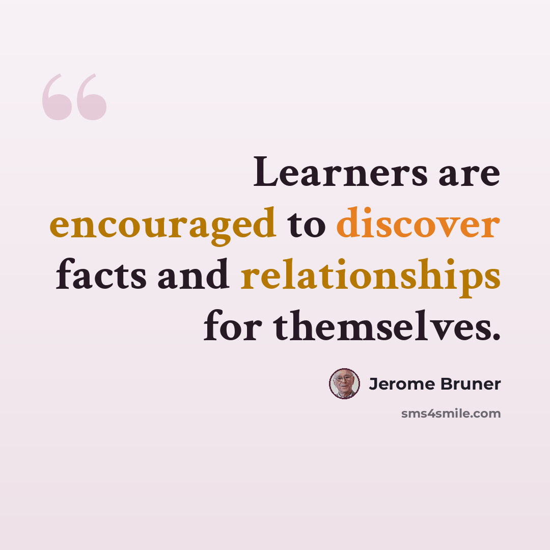 “Learners are encouraged to discover facts and relationships for themselves.” quote by Jerome Bruner