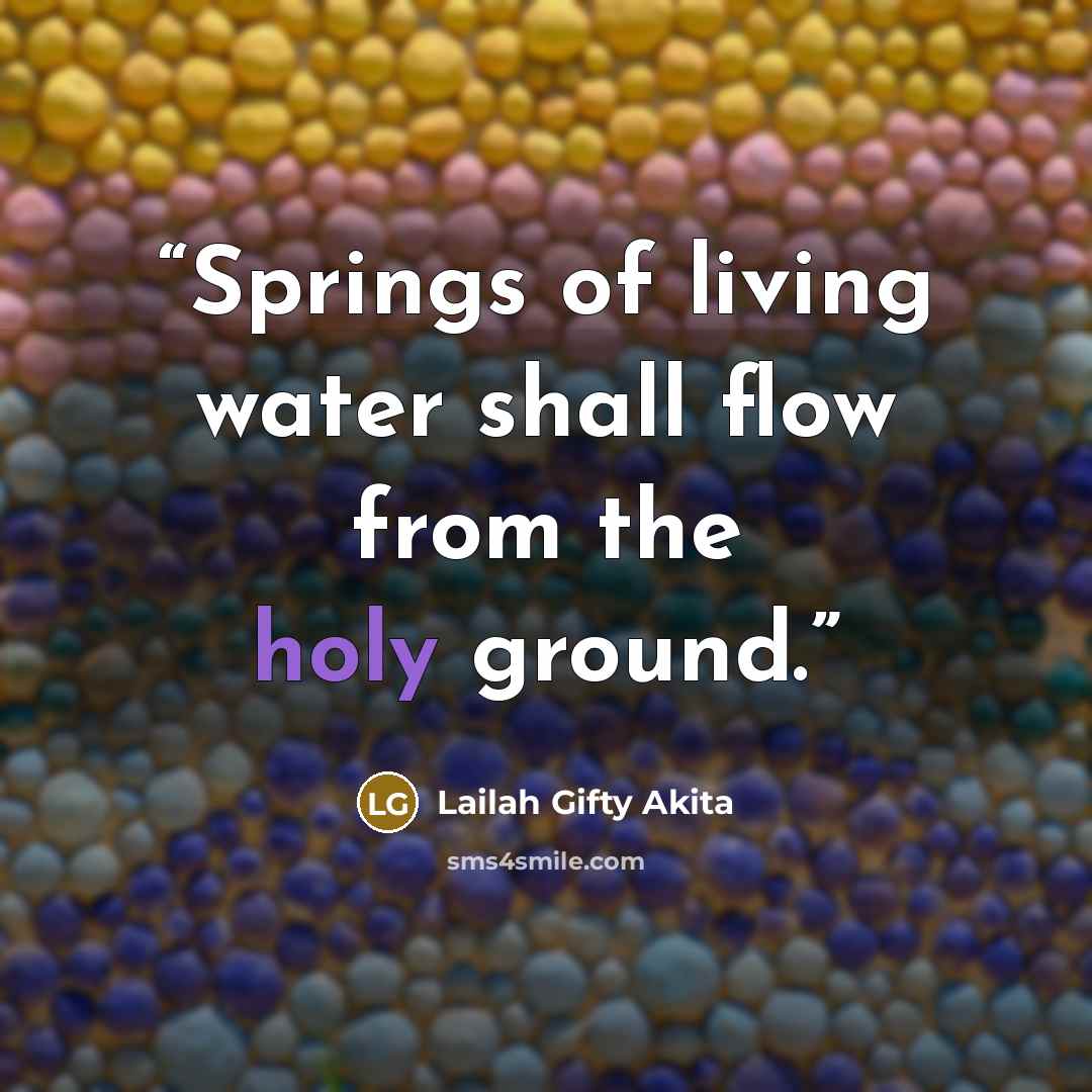 “Springs of living water shall flow from the holy ground.” quote by Lailah Gifty Akita