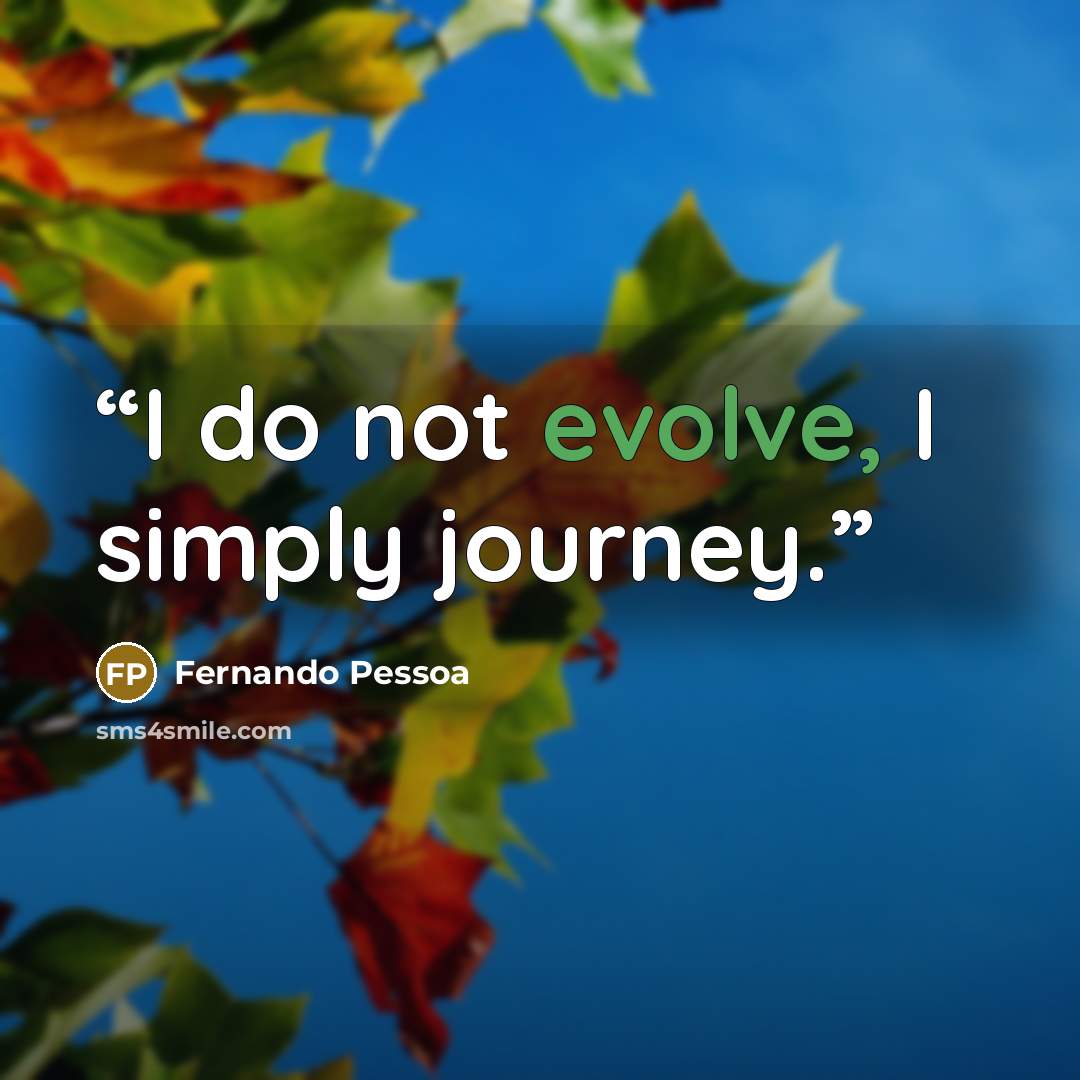 “I do not evolve, I simply journey.” quote by Fernando Pessoa