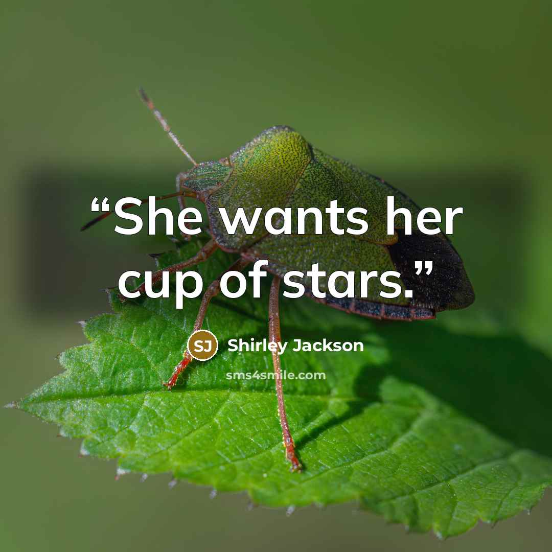 “She wants her cup of stars.” quote by Shirley Jackson