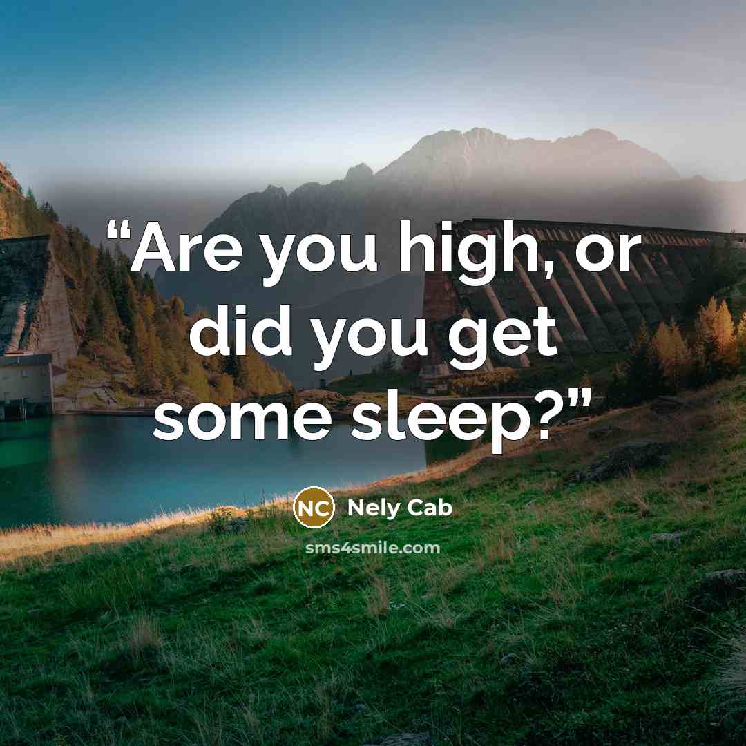 “Are you high, or did you get some sleep?” quote by Nely Cab