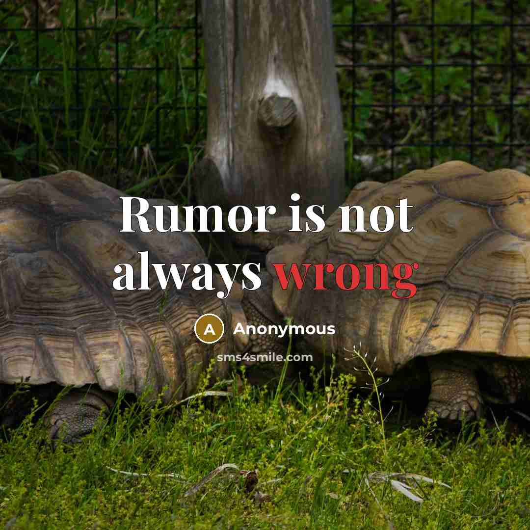 “Rumor is not always wrong” quote by Anonymous