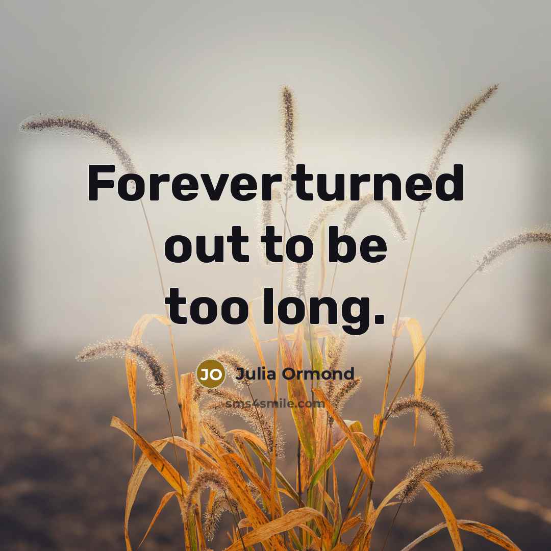 “Forever turned out to be too long.” quote by Julia Ormond