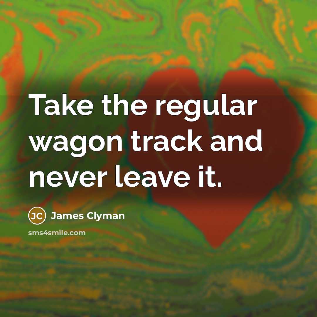 “Take the regular wagon track and never leave it.” quote by James Clyman