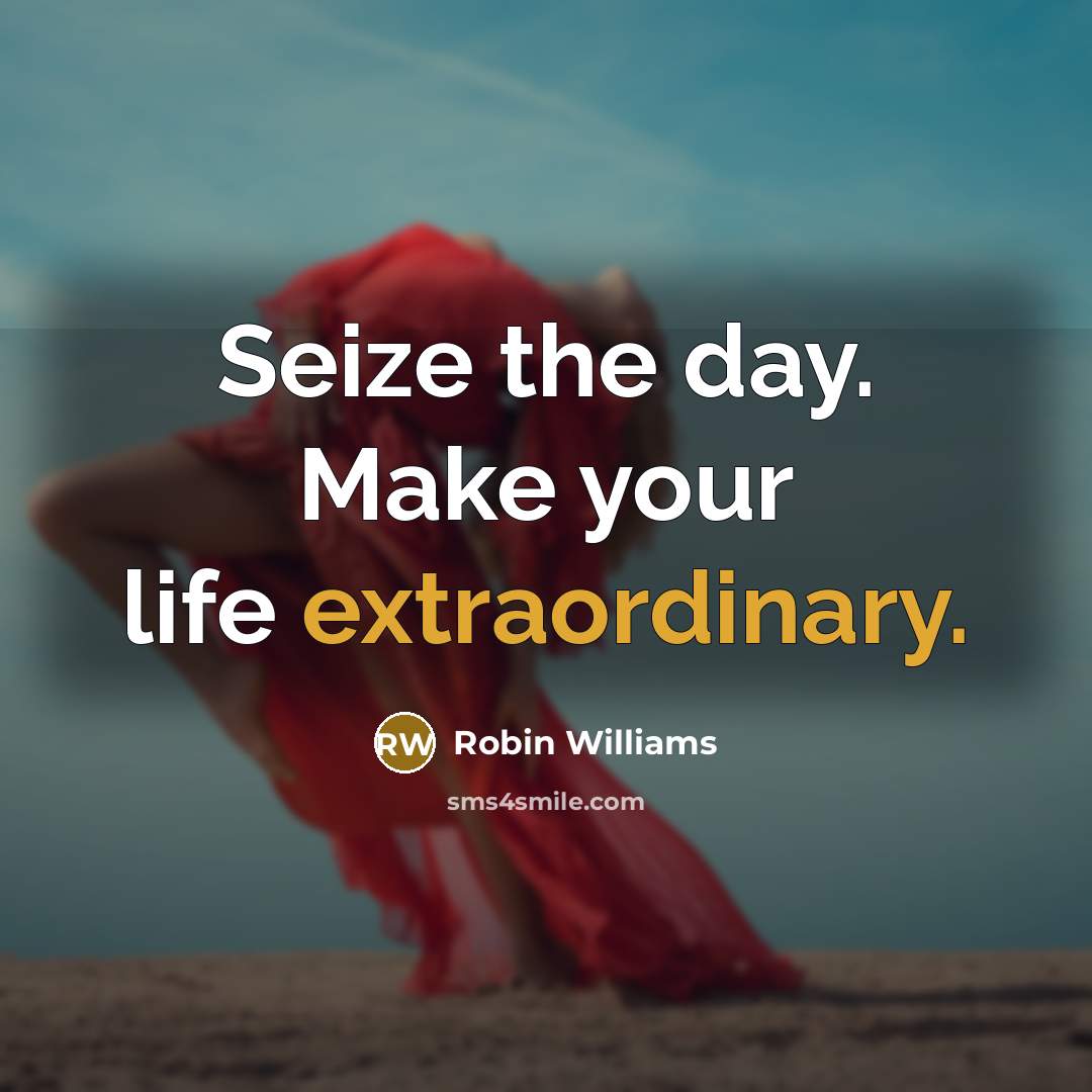 “Seize the day. Make your life extraordinary.” quote by Robin Williams
