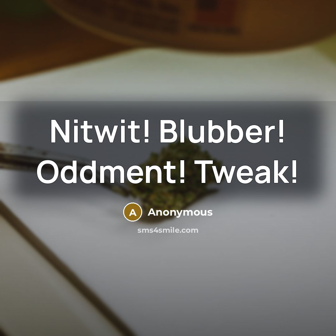 “Nitwit! Blubber! Oddment! Tweak!” quote by Anonymous