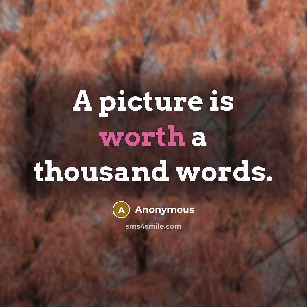 “A picture is worth a thousand words.” quote by Anonymous
