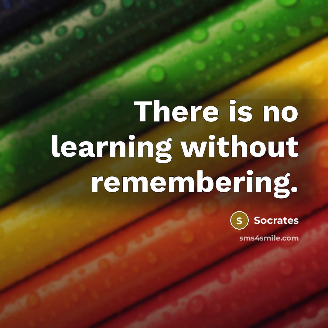 “There is no learning without remembering.” quote by Socrates
