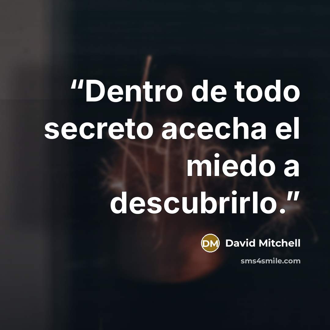 “Dentro de todo secreto acecha el miedo a descubrirlo.” quote by David Mitchell