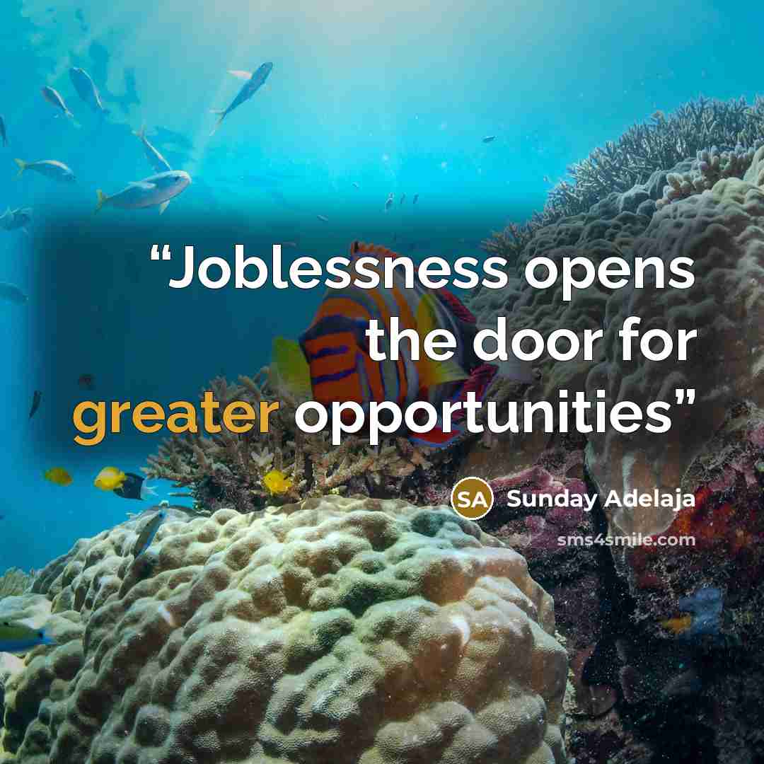 “Joblessness opens the door for greater opportunities” quote by Sunday Adelaja