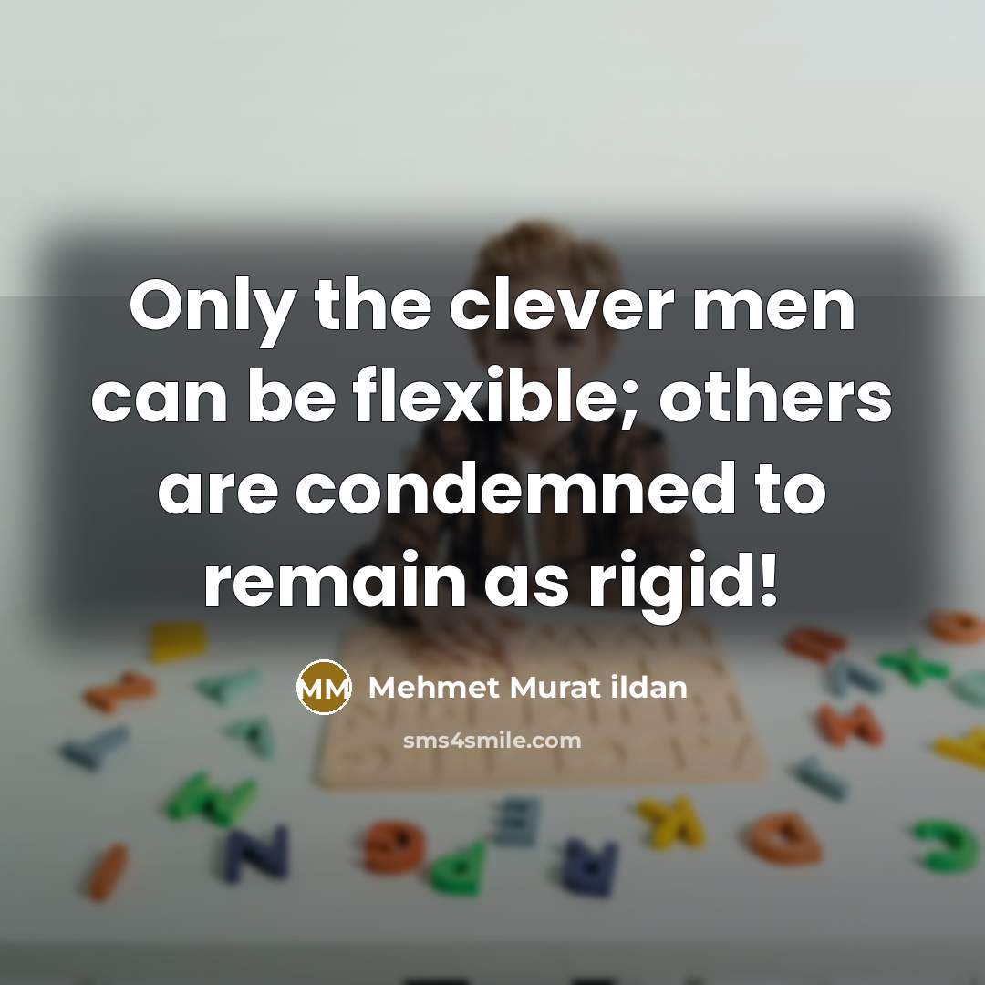 “Only the clever men can be flexible; others are condemned to remain as rigid!” quote by Mehmet Murat Ildan