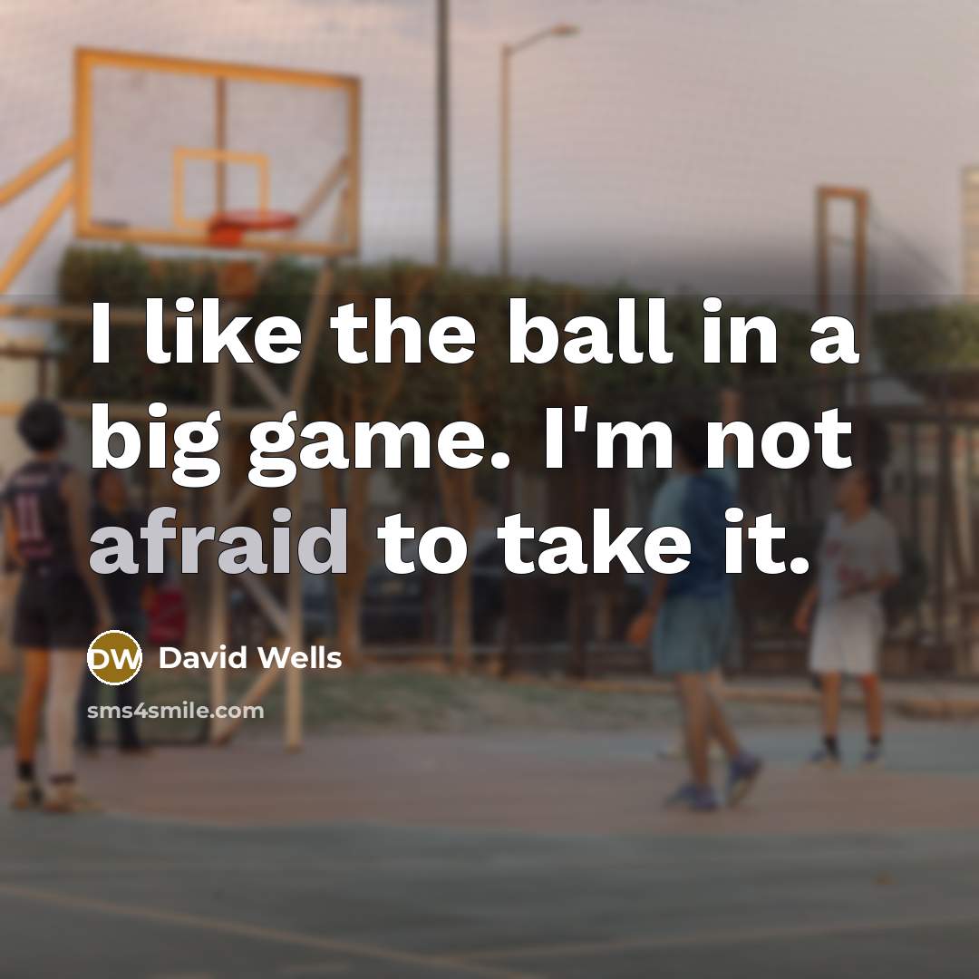 “I like the ball in a big game. I'm not afraid to take it.” quote by David Wells