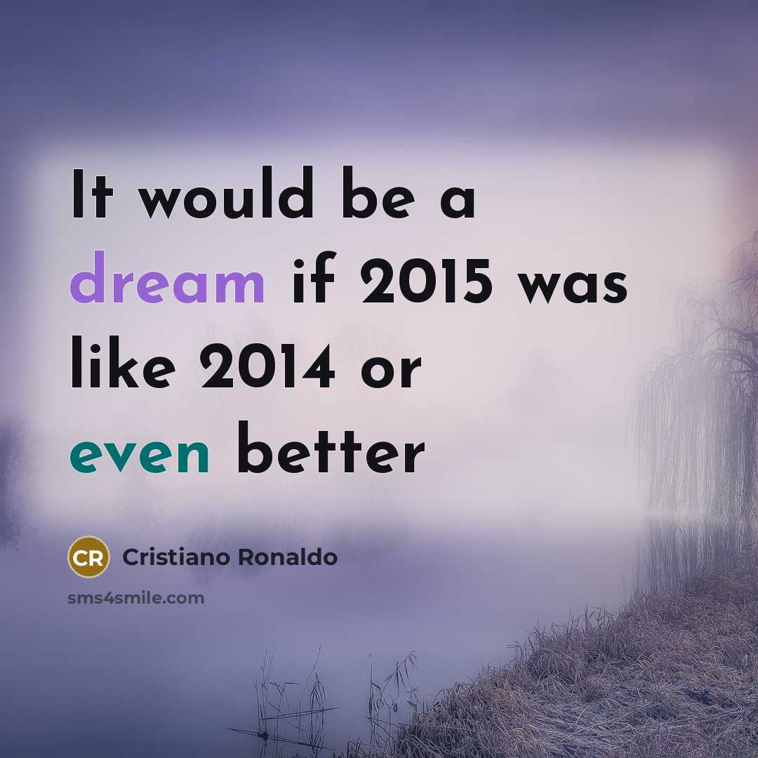“It would be a dream if 2015 was like 2014 or even better” quote by Cristiano Ronaldo