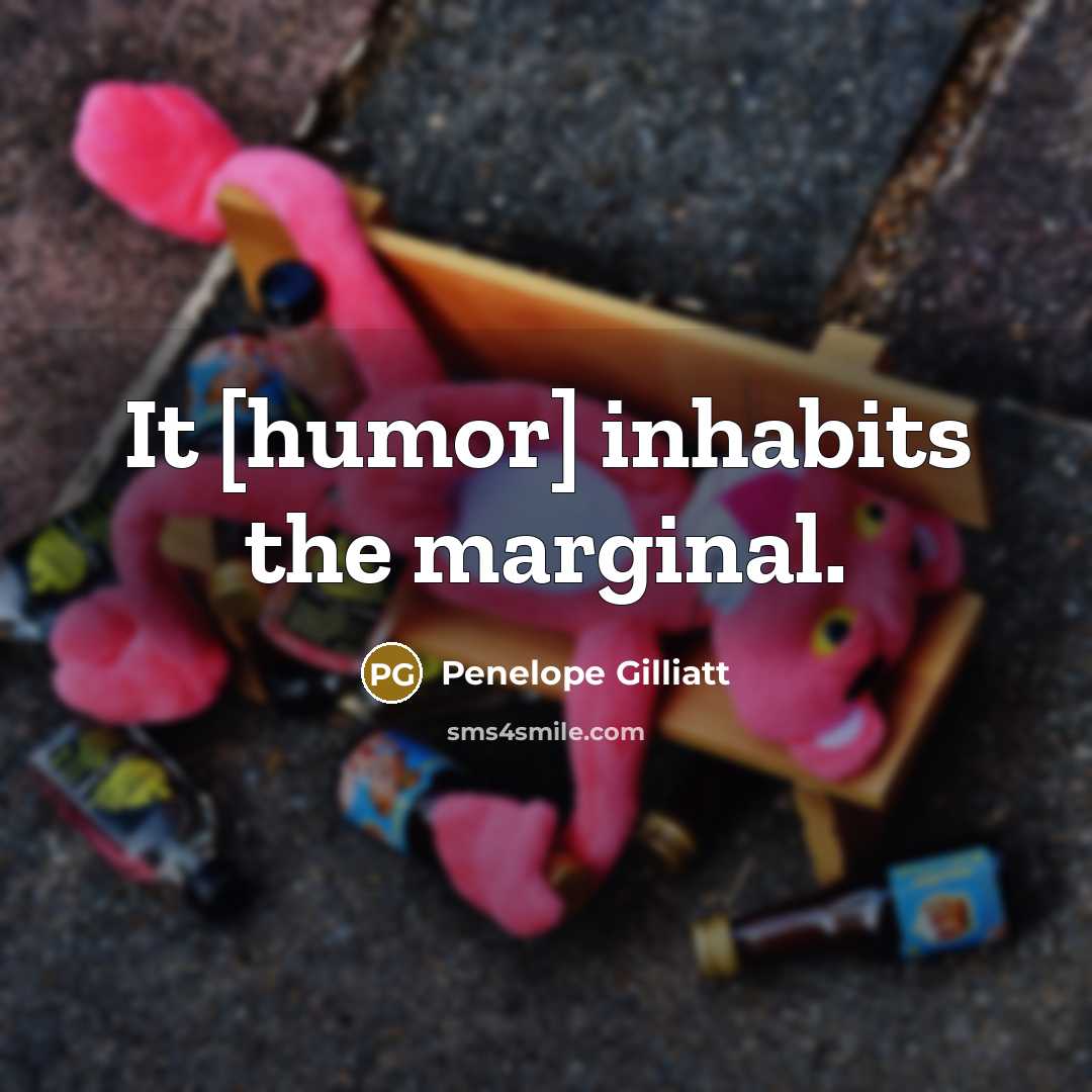 “It [humor] inhabits the marginal.” quote by Penelope Gilliatt
