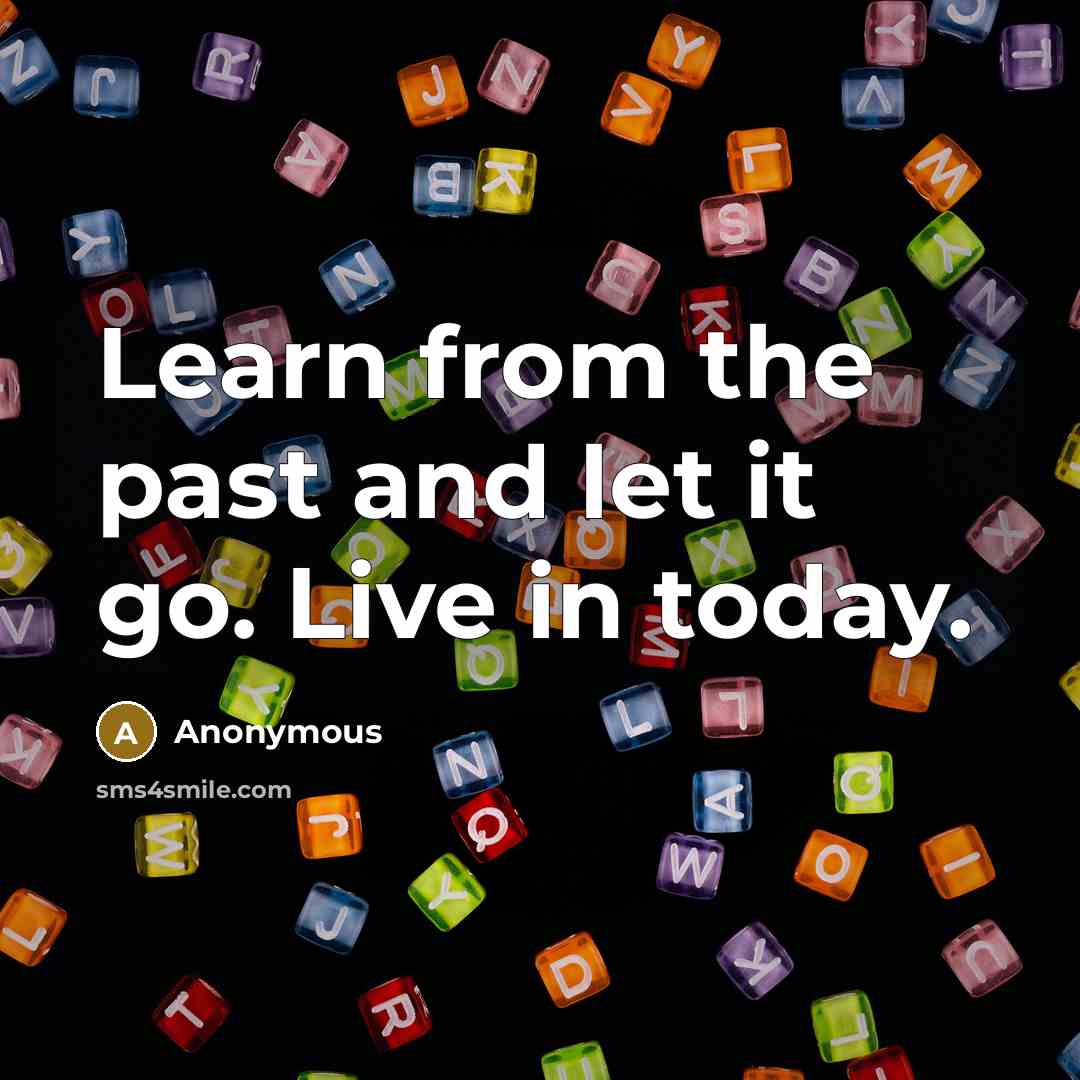 “Learn from the past and let it go. Live in today.” quote by Anonymous