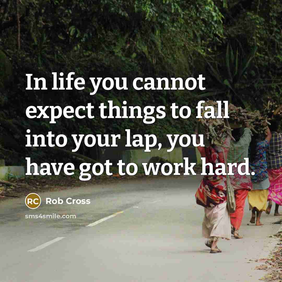 “In life you cannot expect things to fall into your lap, you have got to work hard.” quote by Rob Cross