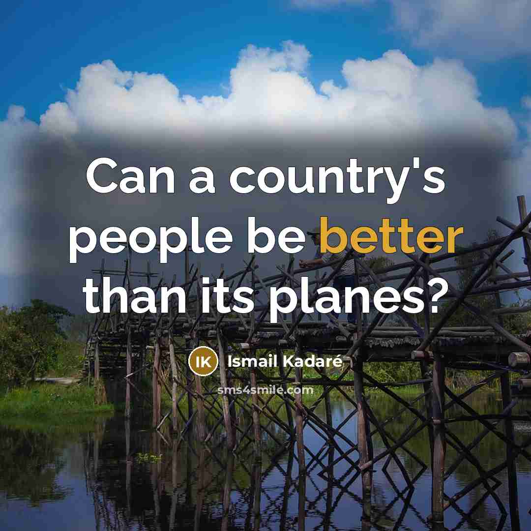 “Can a country's people be better than its planes?” quote by Ismail Kadaré
