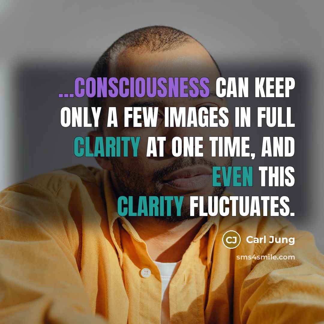 “...consciousness can keep only a few images in full clarity at one time, and even this clarity fluctuates.” quote by Carl Jung