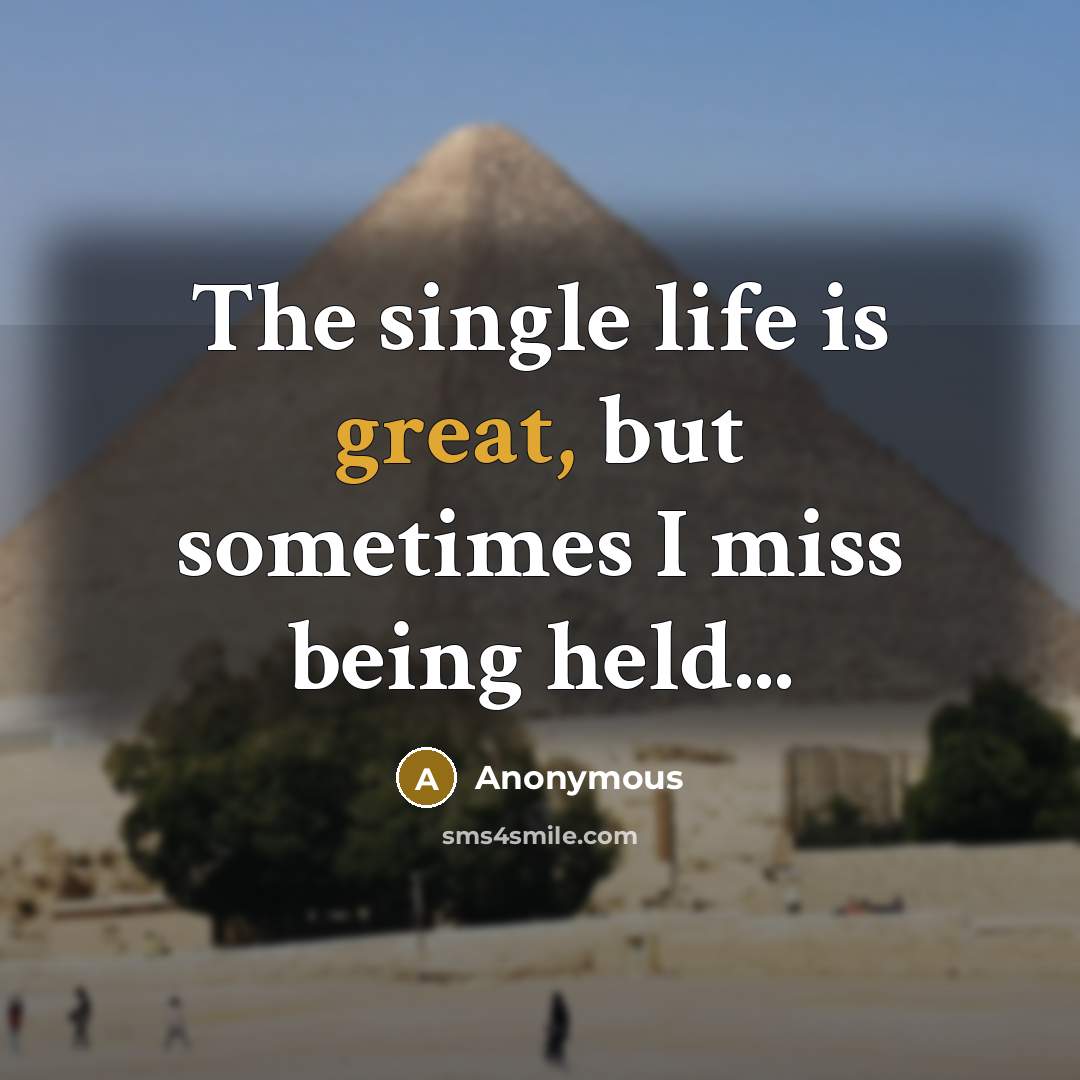 “The single life is great, but sometimes I miss being held...” quote by Anonymous
