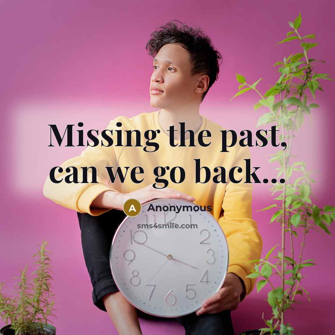 “Missing the past, can we go back...” quote by Anonymous