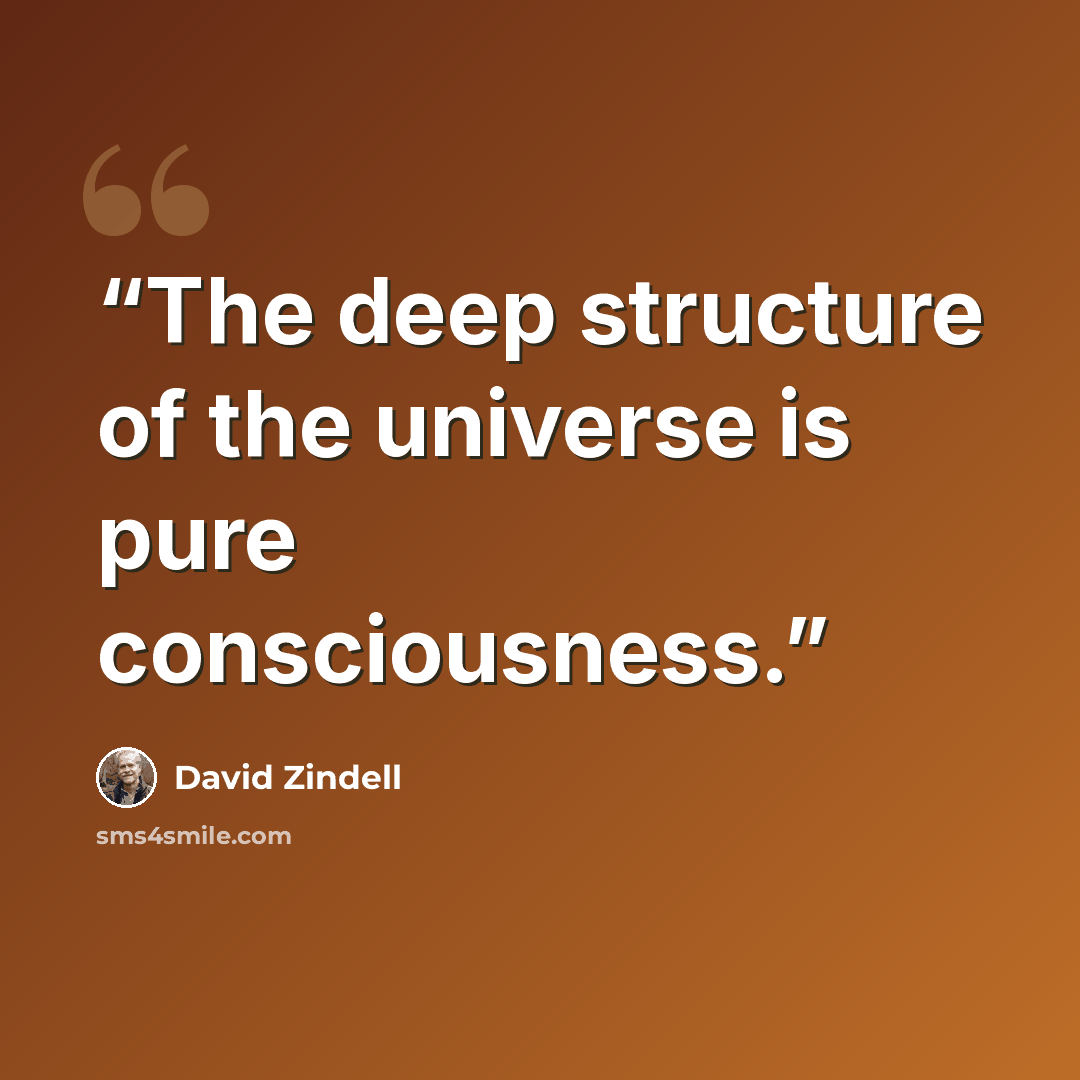 “The deep structure of the universe is pure consciousness.” quote by David Zindell