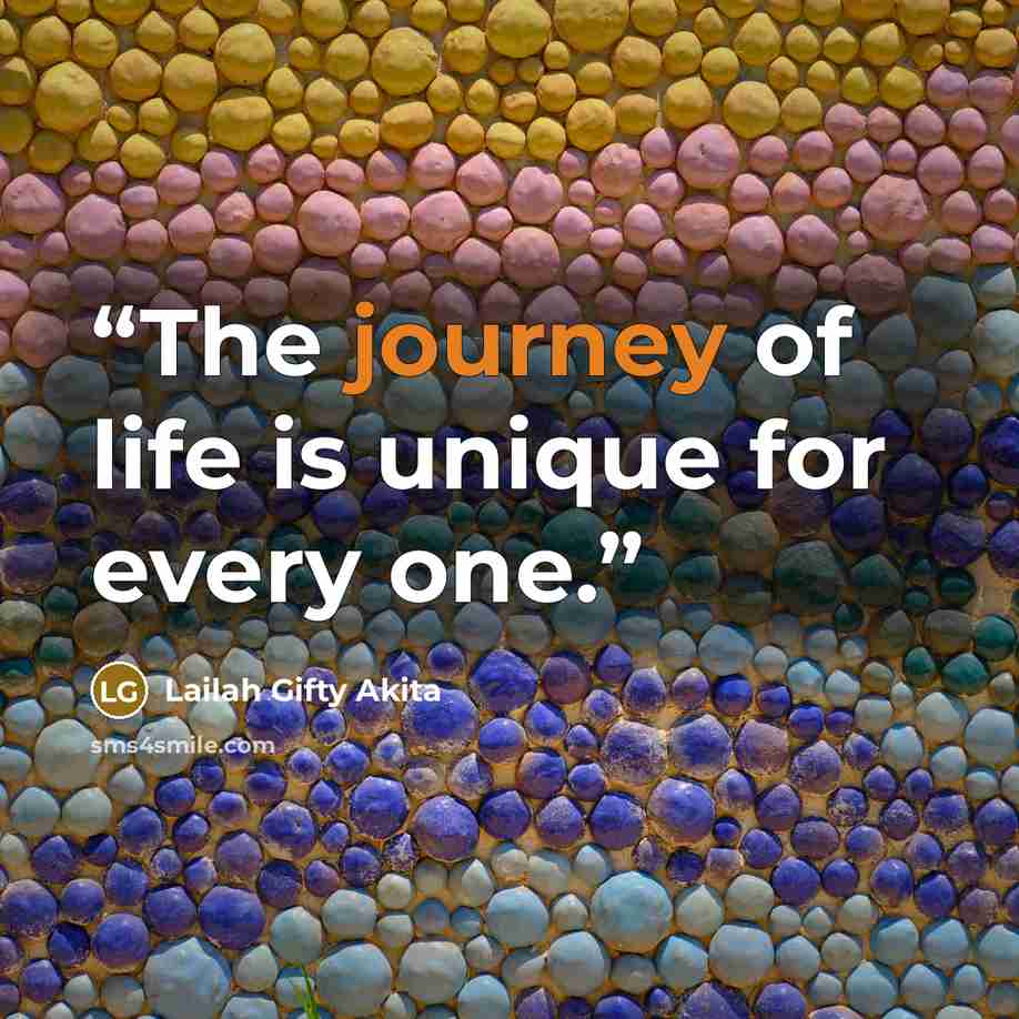 “The journey of life is unique for every one.” quote by Lailah Gifty Akita