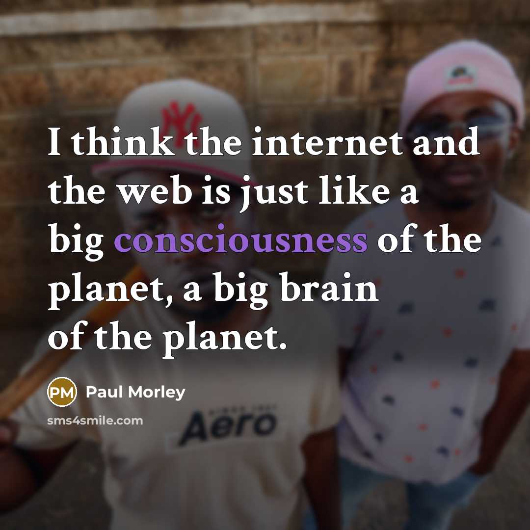 “I think the internet and the web is just like a big consciousness of the planet, a big brain of the planet.” quote by Paul Morley